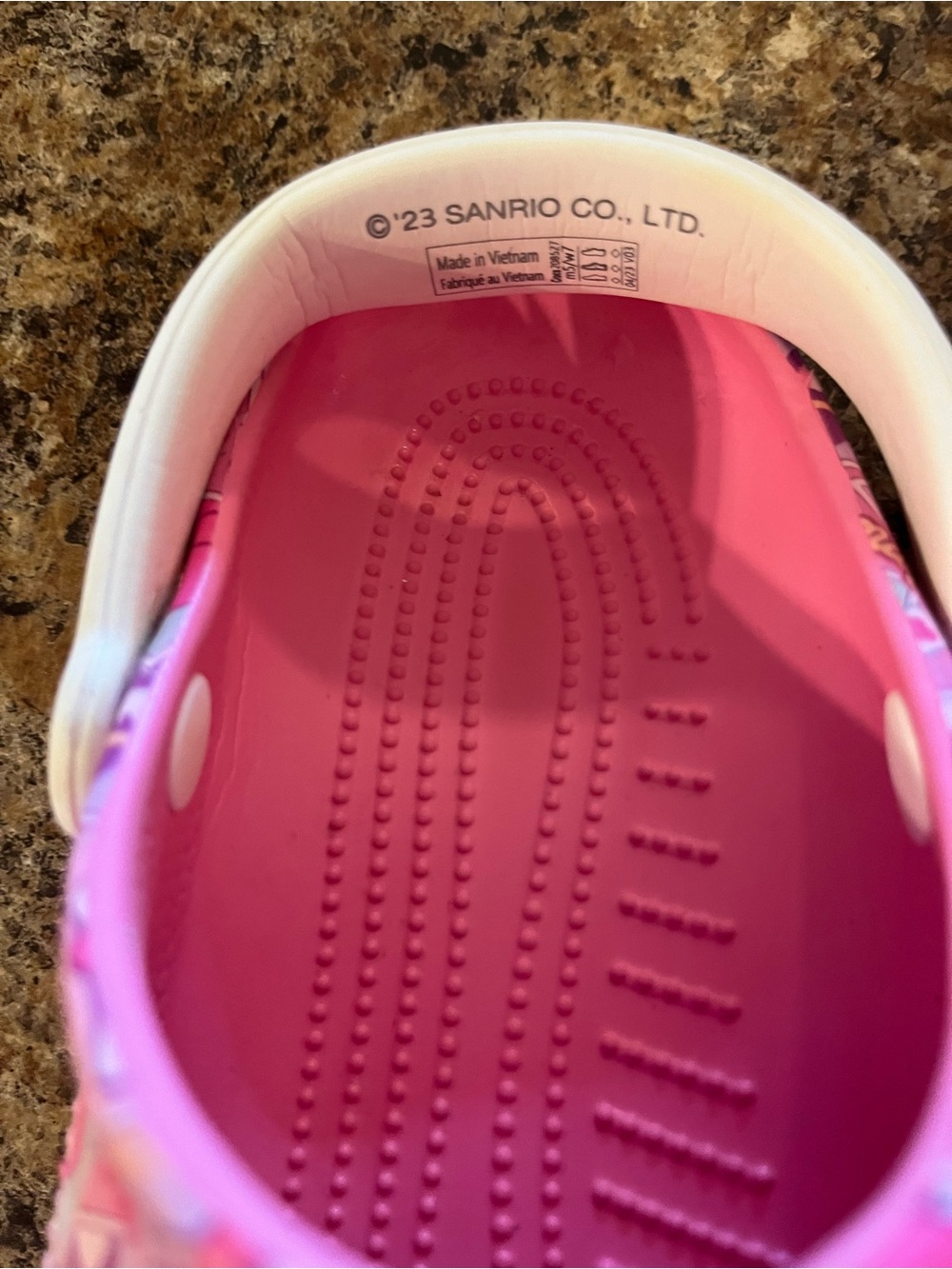 Sanrio Hello Kitty Hot Pink Slip-On Clog with White Strap - Picture 3 of 4